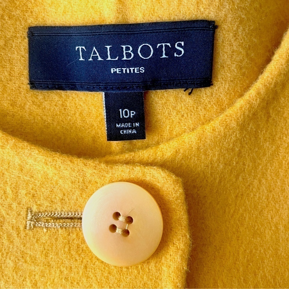 Talbots Double Face Soft Wool Jacket, Mustard, Si… - image 7